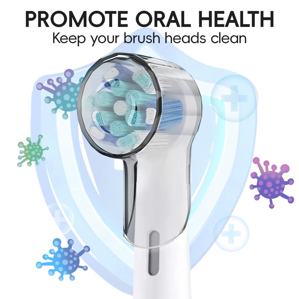 Housses anti-poussière pour brosse à dents, compatibles avec les têtes de rechange Braun Oral B et l