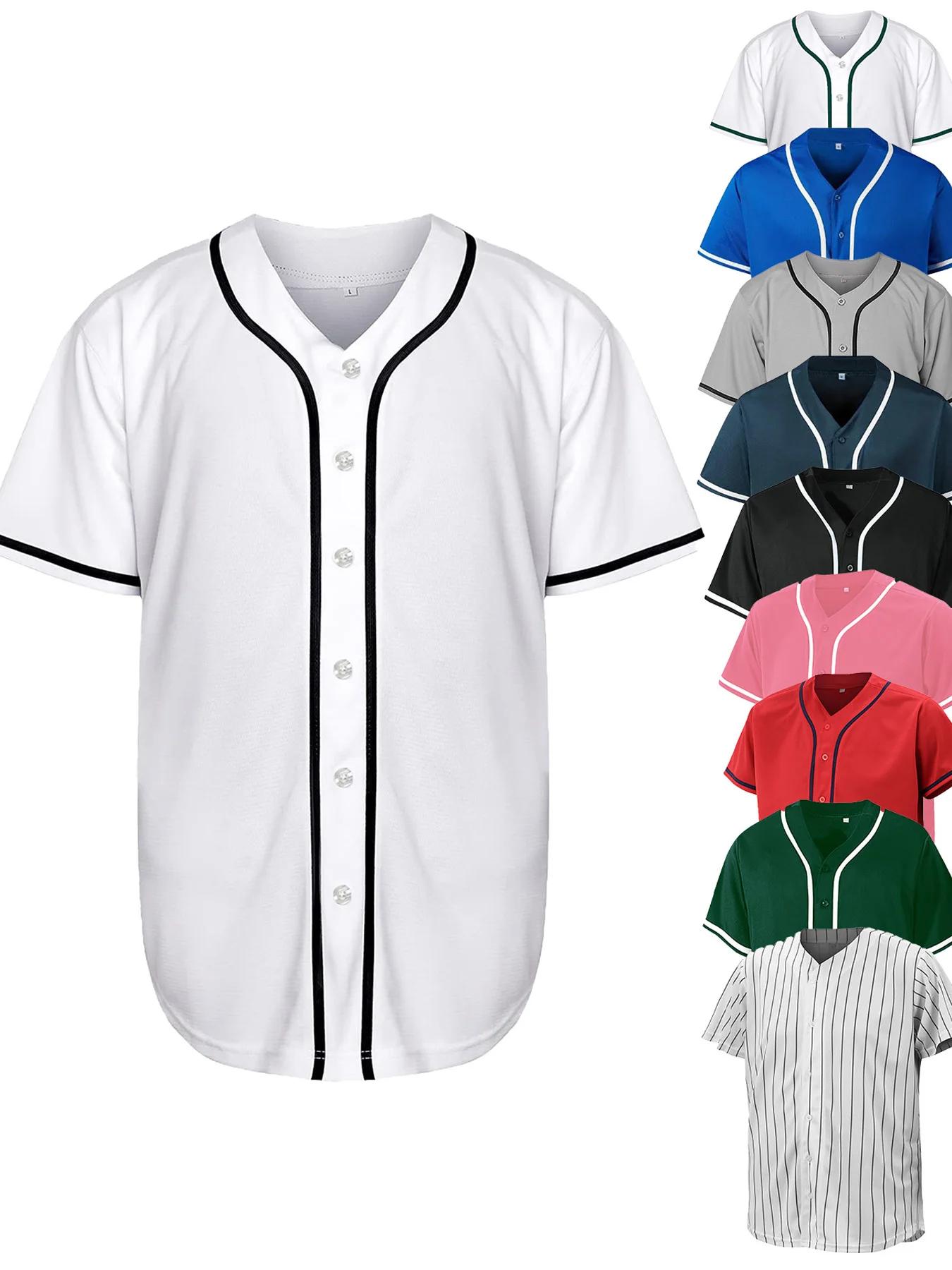 Maillots de baseball vierges pour hommes, chemises pour fans de baseball, hauts d'uniformes de sport