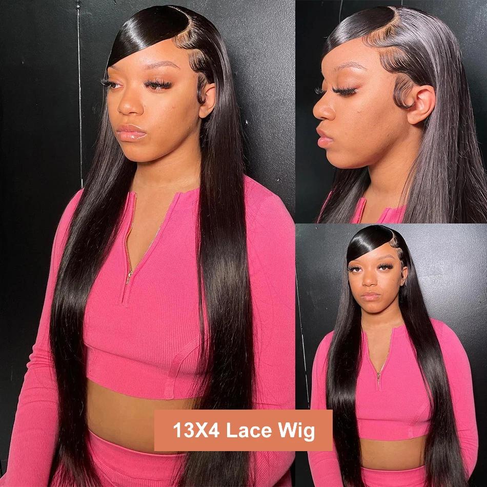 Perruque Lace Front Wig naturelle lisse-Bling, 13x4, 13x6, 30 pouces, perruque Lace Frmeds Wig, dens