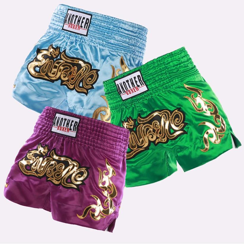 ANOTHERBOXER Short Muay Thai, vêtements de combat MMA brodés pour hommes, femmes, enfants, pantalons