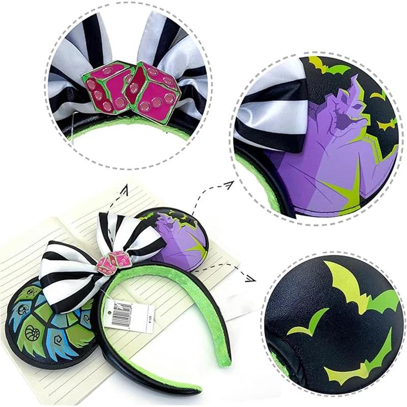 Disney-Bandeau de sauna d'oreille de souris, nœud de cheveux à paillettes, cosplay de fête, vêtement