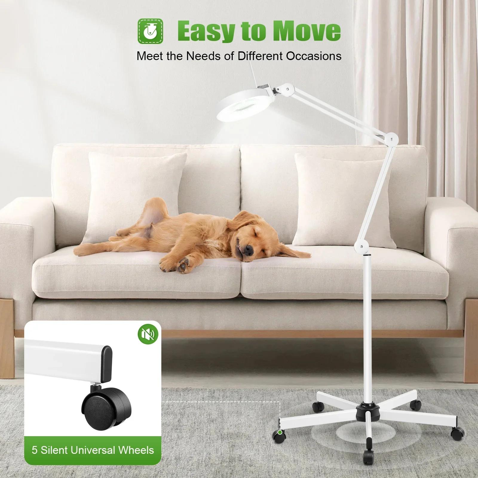 NOUVELLE Lampe Loupe 8x avec Lumière LED et Support, Lampe Loupe Circulaire Triple 24 W sur Pied ave