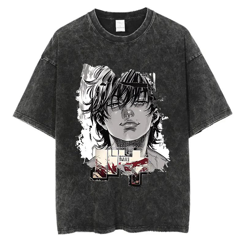 Anime Baki Haman t-shirts Harajuku Vintage 100% coton 2024 nouveau T-shirt lavé pour hommes Hip Hop 