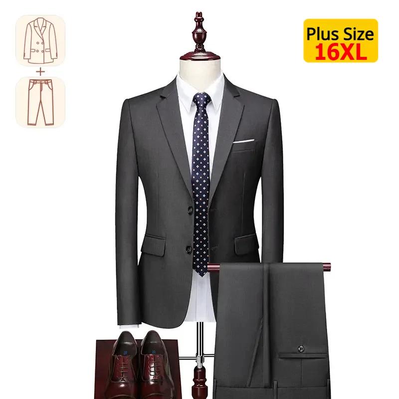 Jusqu'à 16XL pour 200 kg, 440 lb, robe de mariée pour marié, blazer et pantalon pour hommes, sur mes