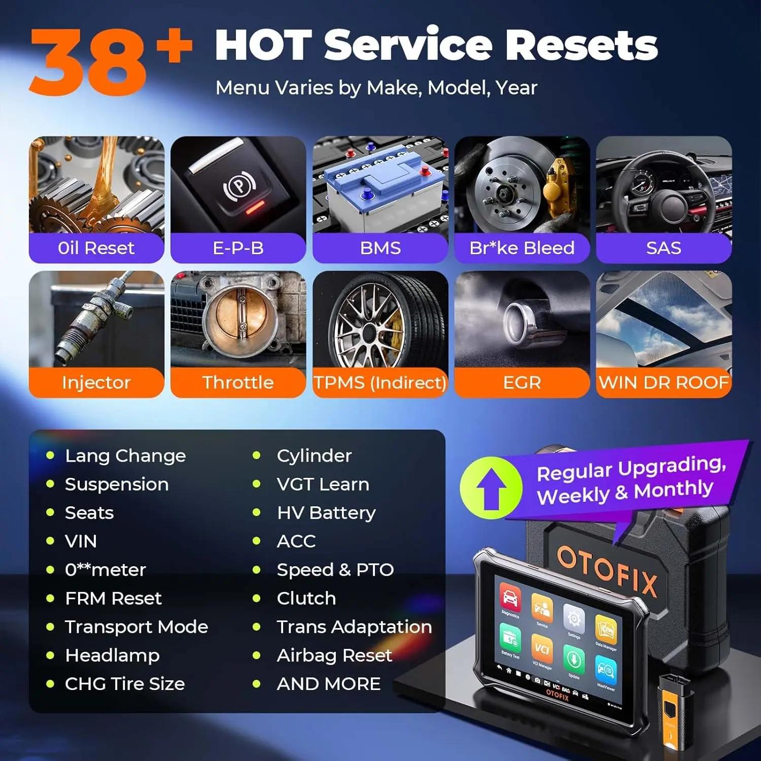 Scanner OBD2 automobile OTOFIX D1 Lite, mise à jour de 2 ans, contrôle bidirectionnel, outil de Diag