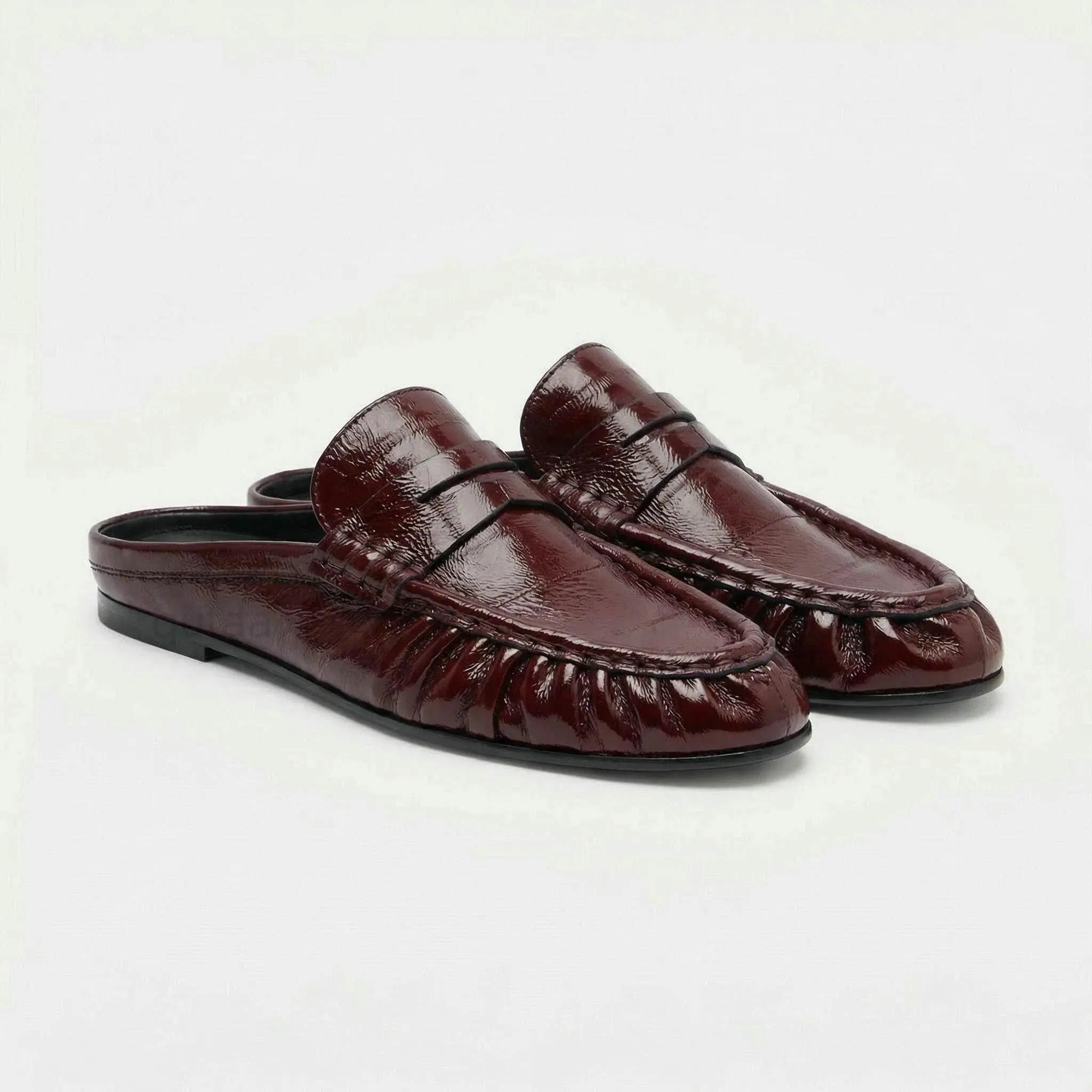 QUTAA – chaussures plates pour femmes, mocassins, mules à bride arrière, chaussures d'été décontract