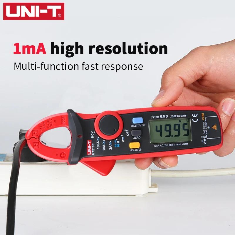 UNI-T UT210E Mini pince multimètre de courant numérique AC DC voltmètre de tension 100A ampèremètre 