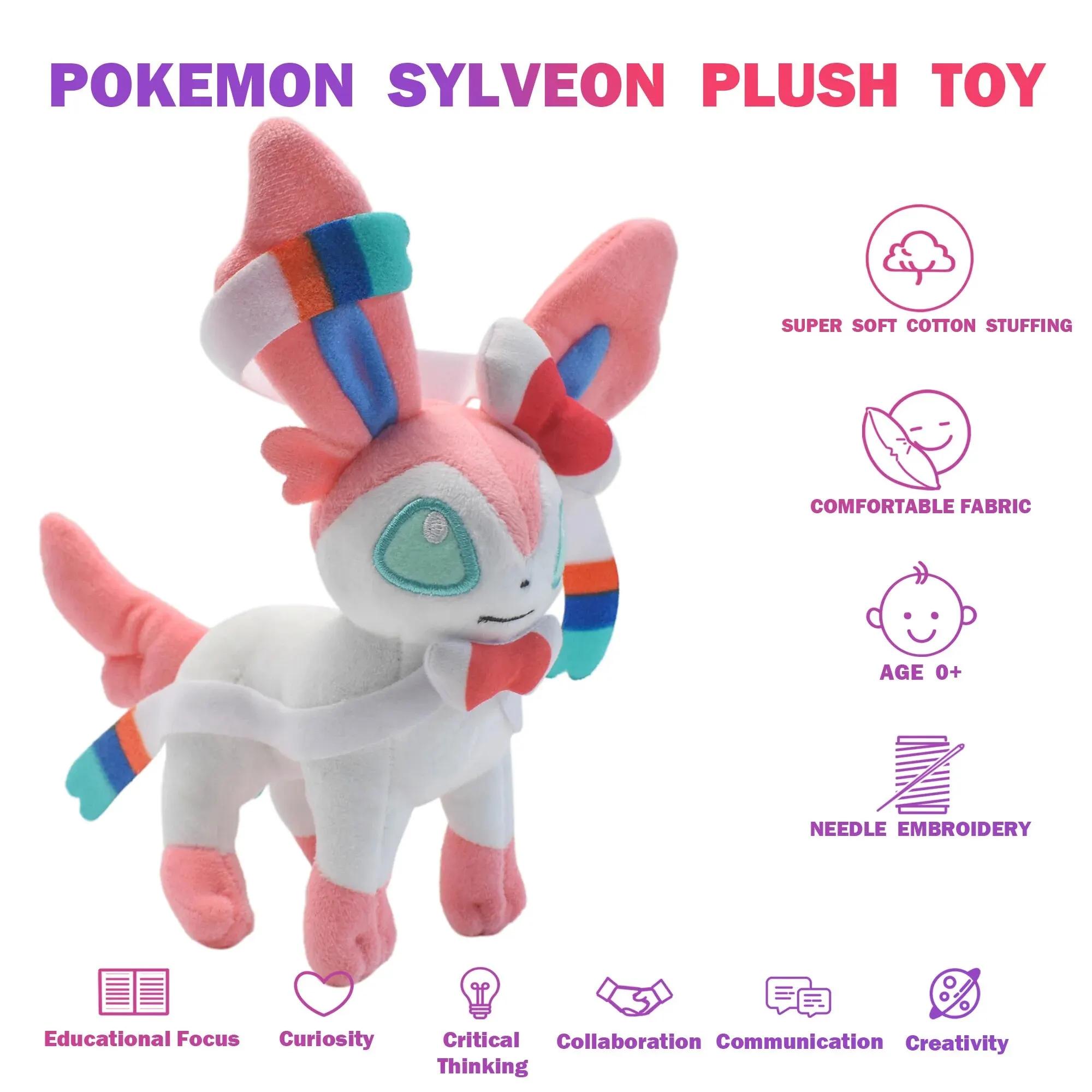 Peluche douce Leafeon Vaporeon Glaceon SylLion Espeon Umbreon Vaporeon SylLion, jouet à collectionne