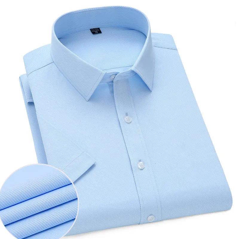 Été 7XL grande taille hommes haut de gamme rayé chemise à manches courtes affaires mince social déco