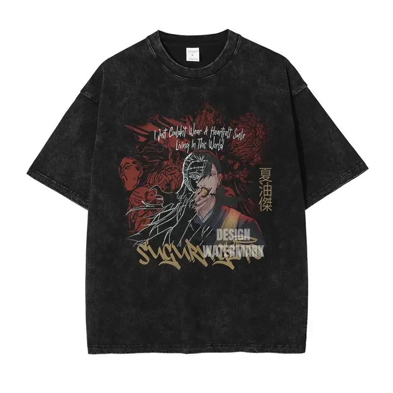 Anime j-jujutsu k-kaisen t-shirts Vintage lavé CHOSO T-shirt surdimensionné à manches courtes Fushig
