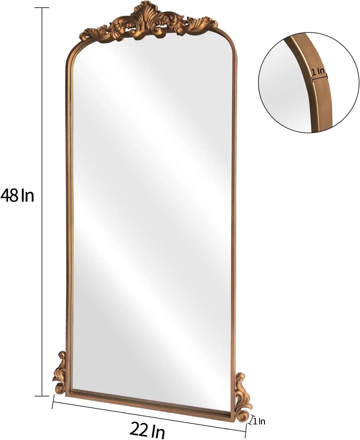 Miroir de maquillage vintage français sculpté, mural ou sur pied, pour dressing, de luxe léger, plei