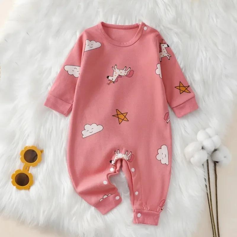 Barboteuse pour nouveau-né, 100% coton, pour fille et garçon de 0 à 18 mois, mignon, manches longues