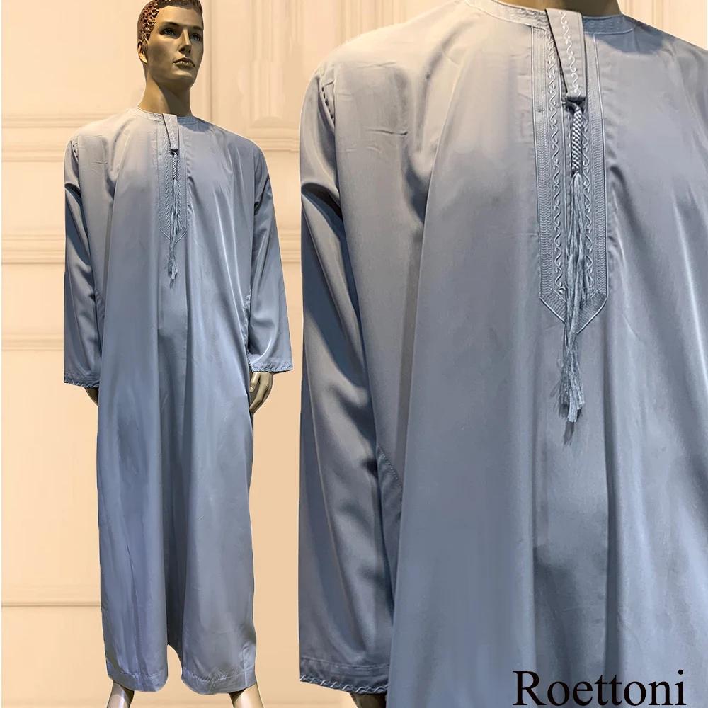 Manches longues Aman Abaya 1 pièce Jubba Thobe pour hommes caftan Pakistan musulman arabie saoudite 