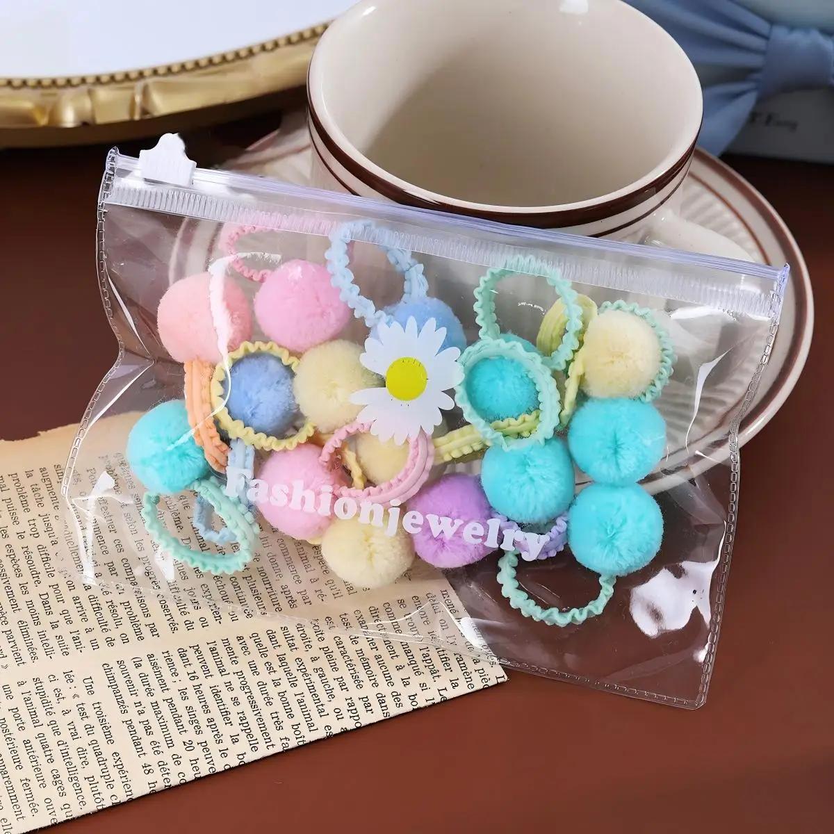 Bandes de cheveux élastiques en peluche colorées pour filles, 20 pièces, attaches queue de cheval po