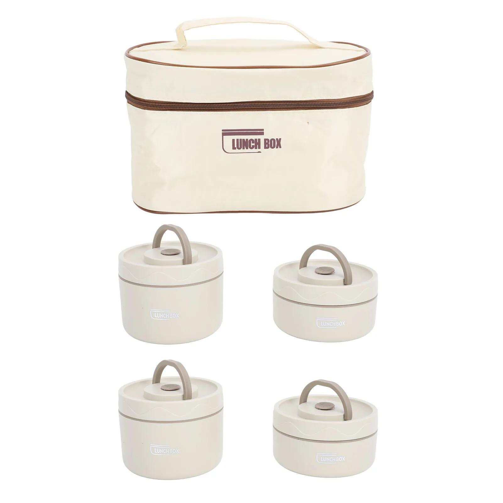 Boîte à Bento Ronde Portable Multifonction Scellée en Acier Inoxydable 304, Récipient à Déjeuner Iso