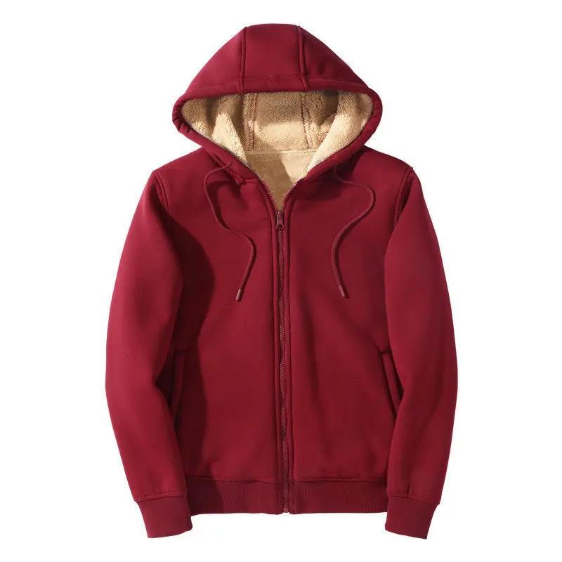 Sweat à capuche coupe-vent d'hiver 2025, sweat-shirt doublé Sherpa pour hommes, vêtements d'extérieu