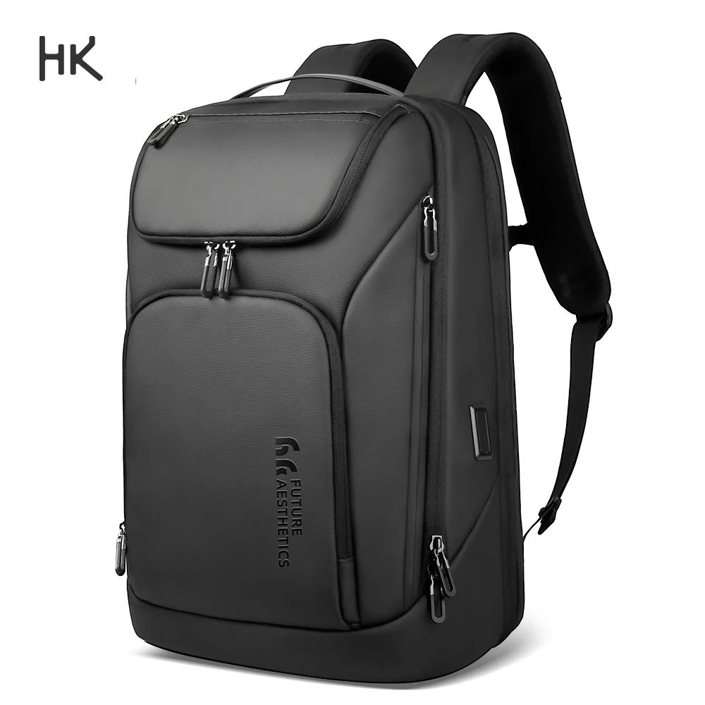 Sacs à dos d'affaires HK pour hommes, sac multifonctionnel pour ordinateur portable de 17.3 pouces, 
