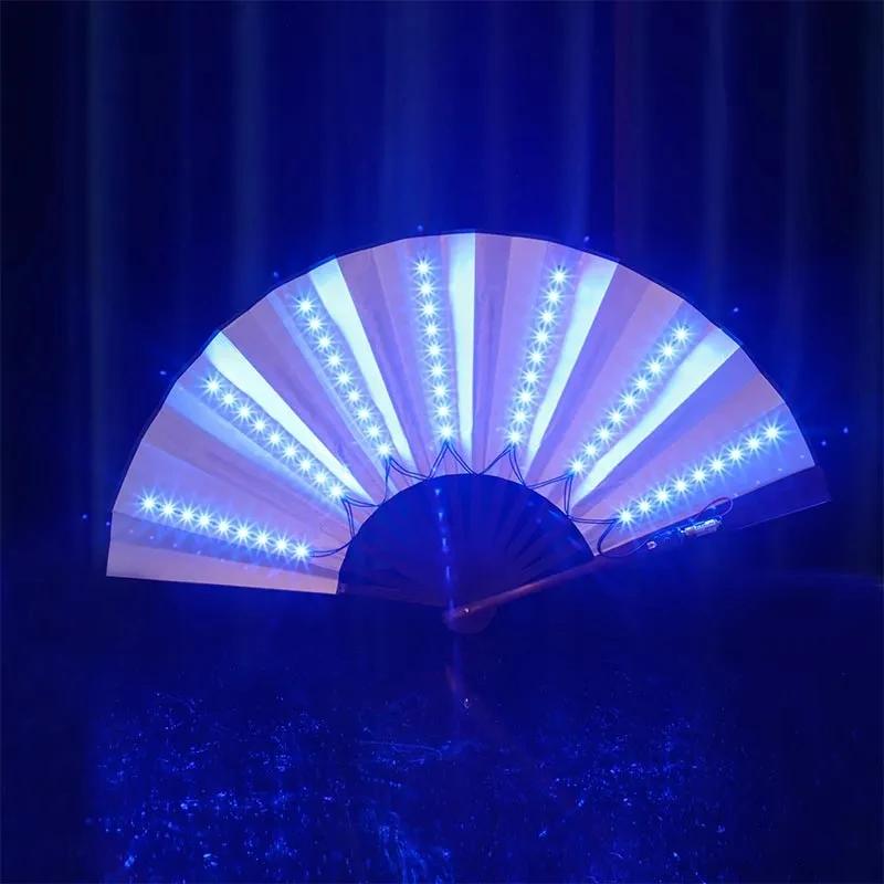 Éventail Led pliant scintillant, lumière de danse, spectacle nocturne, Halloween, noël, Rave, access