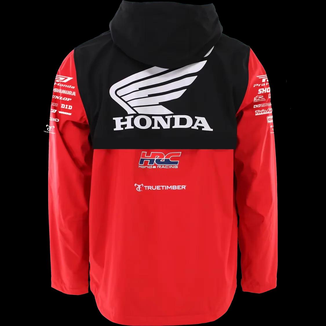 Honda TrueTimber Veste coupe-vent légère rouge et noire pour hommes et femmes HRC Vêtements de cycli