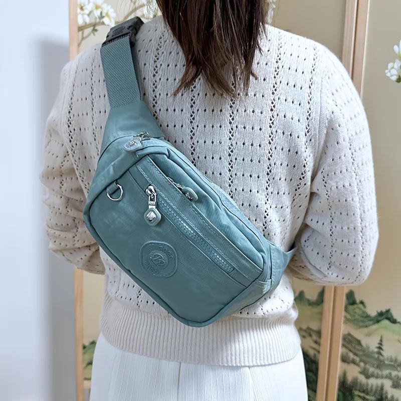 Sac à bandoulière pour femme, sac de poitrine en nylon de haute qualité, bandoulière réglable, plusi