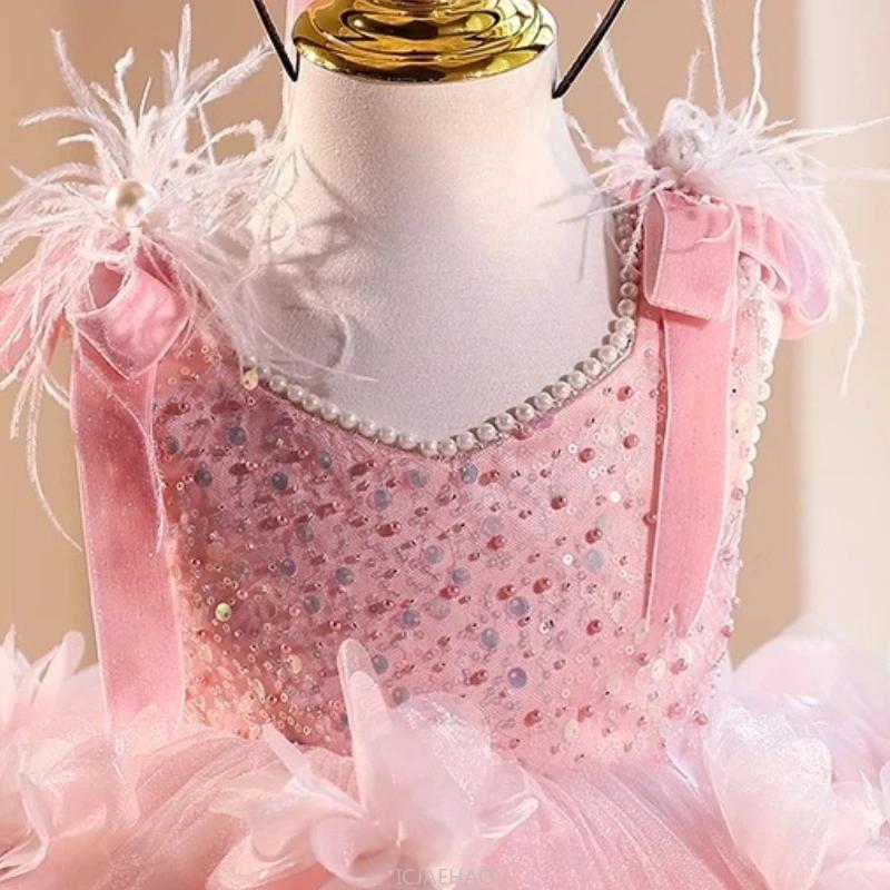 Robe de Soirée 2026 Nouvelle Collection Rose pour Filles, Costume de Princesse, Robe de Demoiselle d
