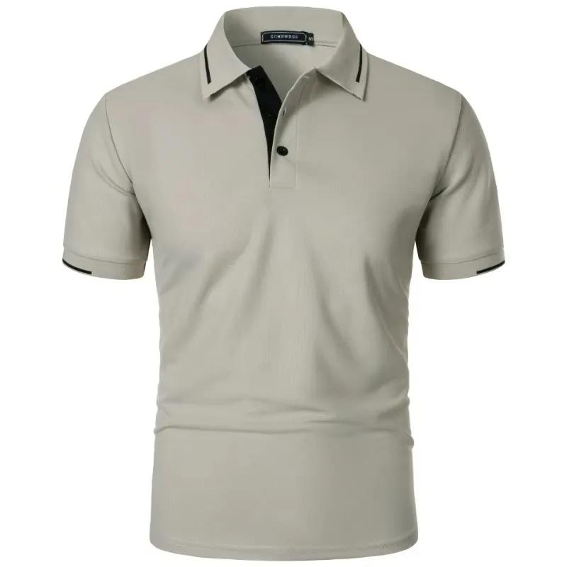 Polo à manches courtes pour hommes, boutons d'été, coupe classique, T-Shirts décontractés, pull surd
