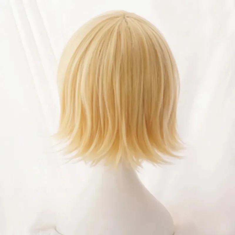Rin – perruques synthétiques blondes courtes résistantes à la chaleur, perruques de Cosplay Anime