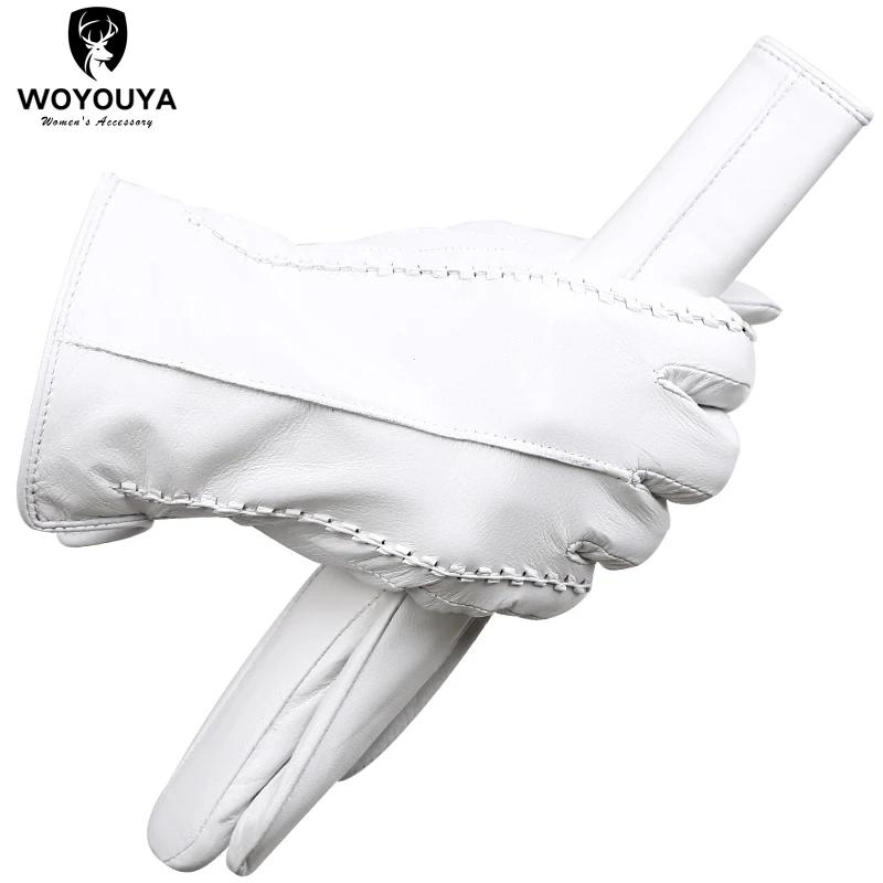 Gants en cuir blanc à la mode gants en cuir confortables femmes gants en cuir pour femmes de qualité