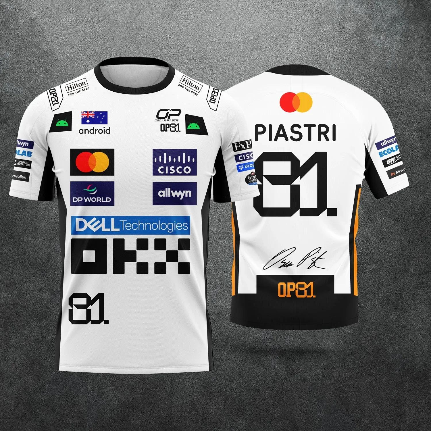 T-shirts de course pour hommes et femmes - Pilote # 1 Lando Norris & Driver # 81 Piastri Fan Tops Sp