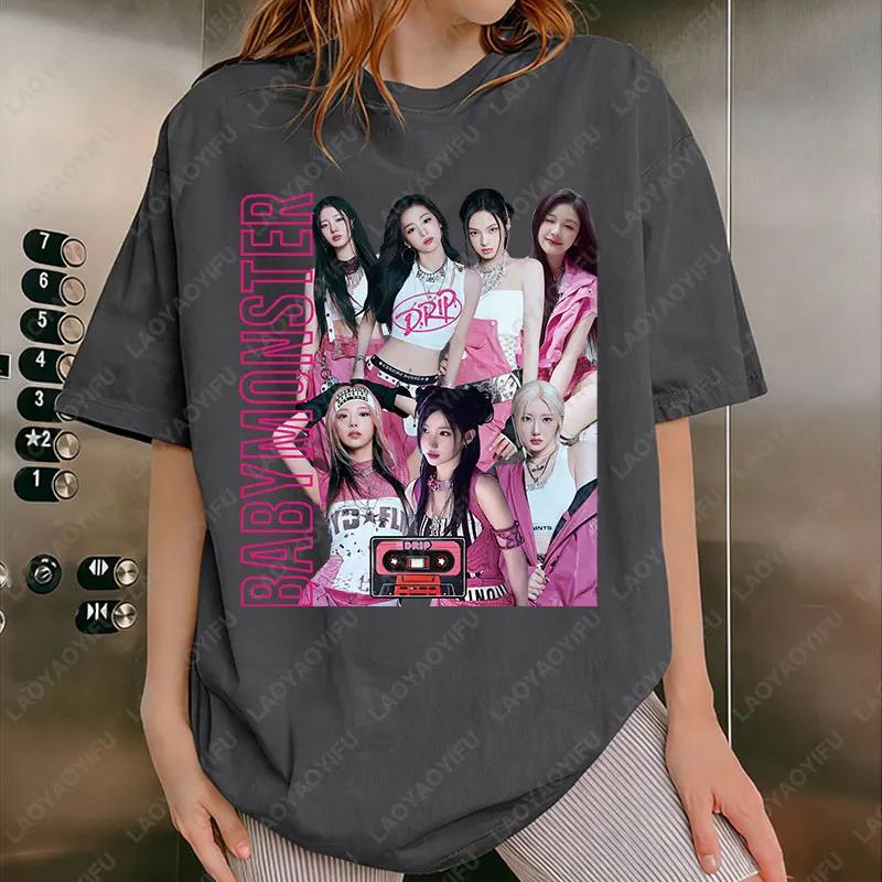 BabyMonster World Tour 2025 sweat Hello Monsters KPOP Fan t-shirt hommes femmes coton décontracté mo