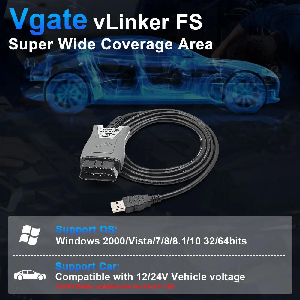 Vgate vLinker elasticity ELM327 pour Ford FORScan HS MS LilELM 327 OBD 2 OBD2, outils petde EAU de d