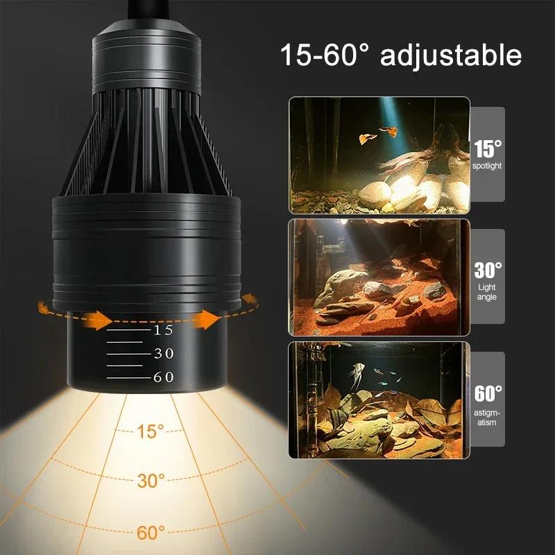 Lumière Led pour Aquarium, décoration d'aquarium, projecteur à mise au point réglable, lampe de cult