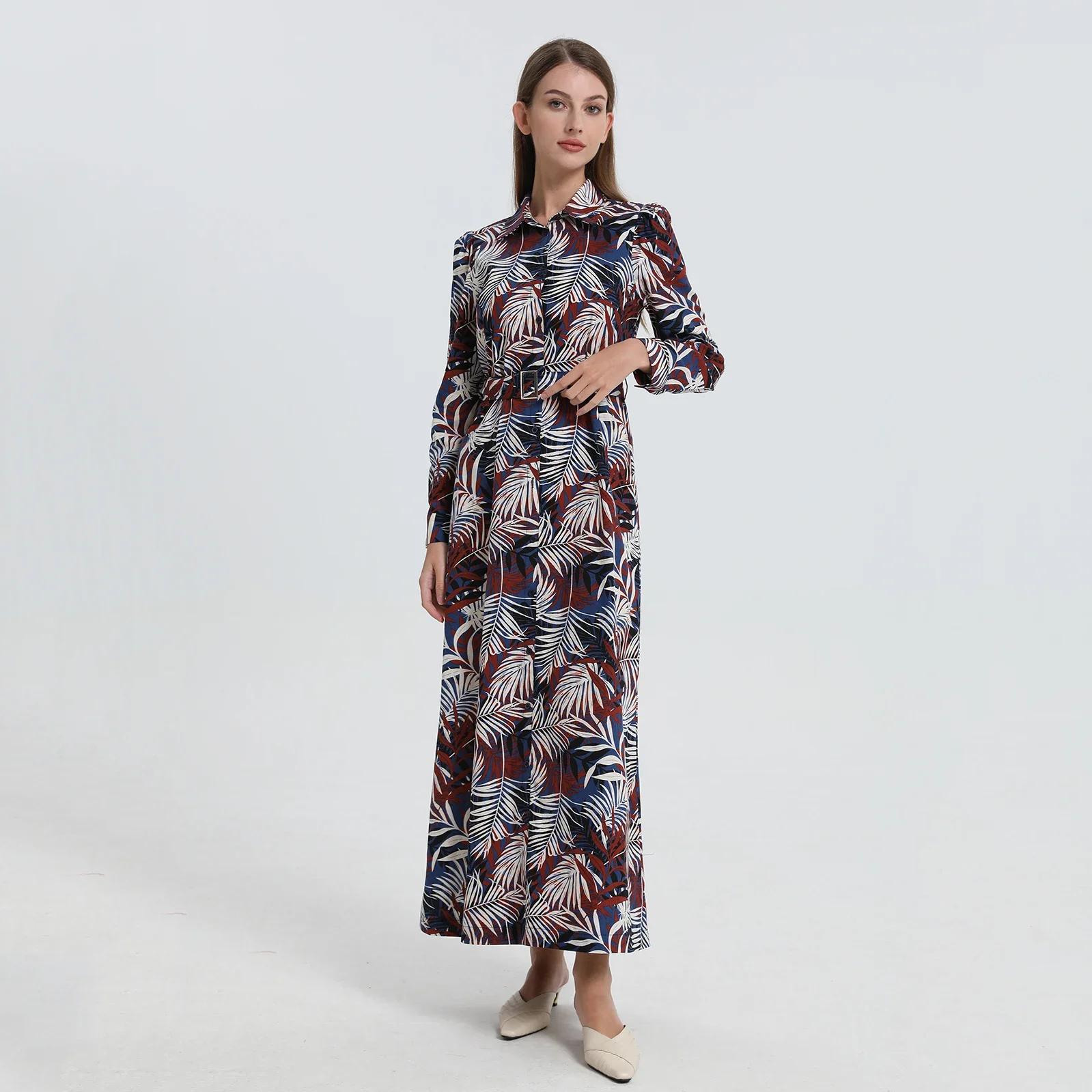 I-ISHA-Robe Maxi Douce Imprimée avec Ceinture, Style Grandes Bol et Femmes, Vêtements, Printemps et