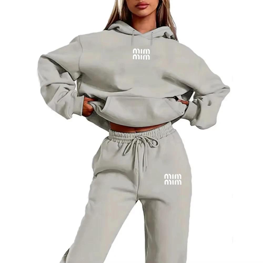 Ensemble de survêtement deux pièces imprimé MM pour femmes, sweat-shirt de Jogging à la mode avec co