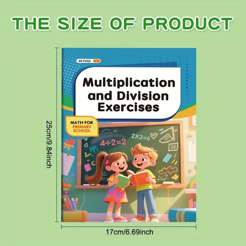 Cahier de travail sur la table de multiplication pour enfants, version anglaise de 48 pages, livre d