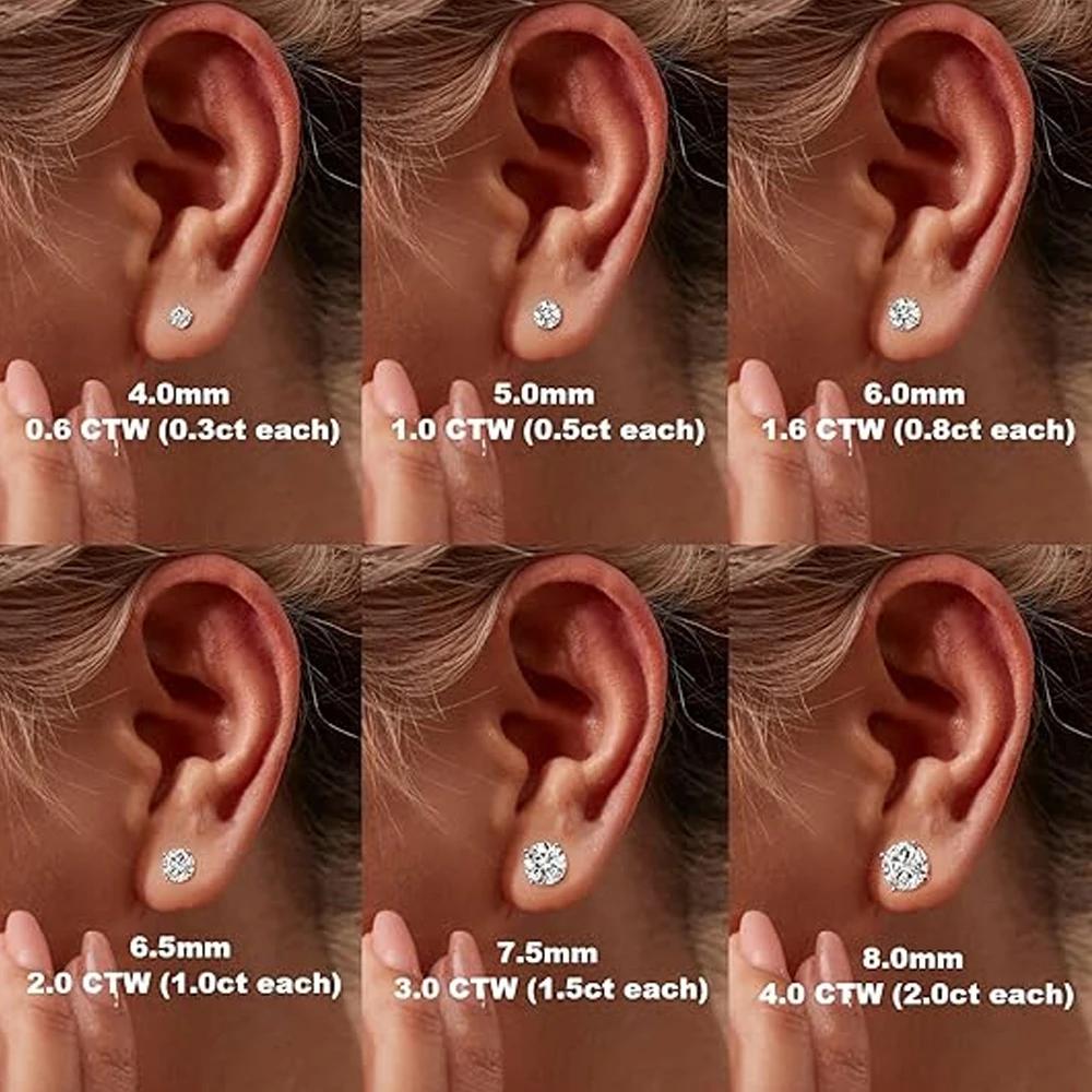 KNOBSPIN-Boucles d'oreilles en moissanite pour femme, clous d'oreilles en diamant cultivé en laborat