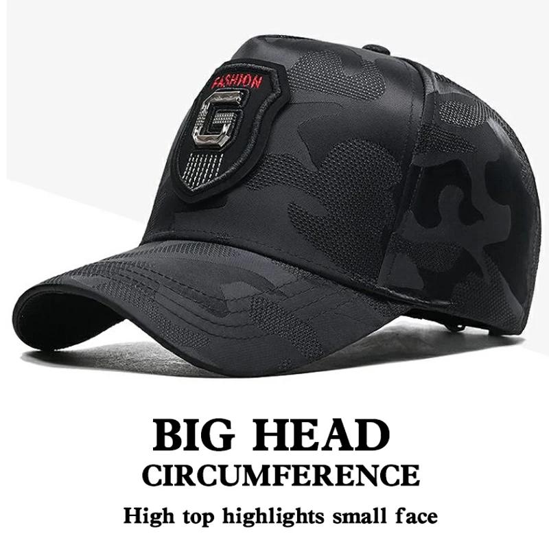 Casquette de baseball Big Head LyumabovTall Crown CamSolomon pour homme, casquette à visière, chapea