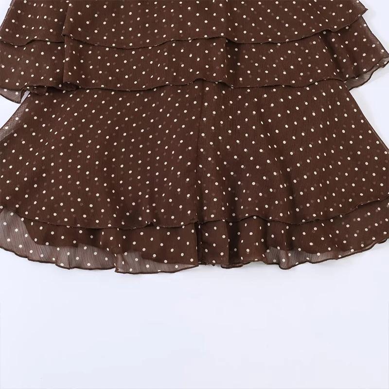 Nouvelle Robe d'Été Femme 2026 Tendance Col Cascade Élégante Jeunesse Robes de Soirée Chic à Pois Mi
