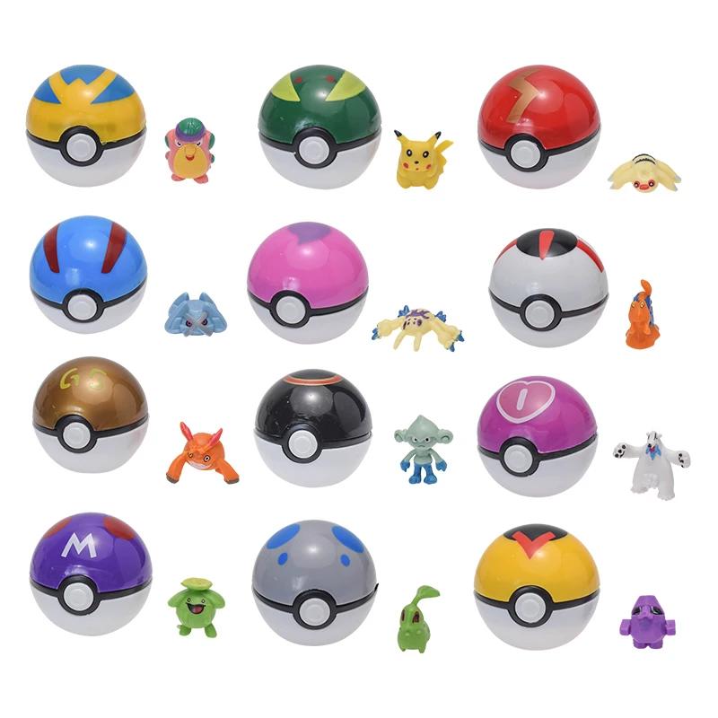 Pokemon Poke Ball Figure Jouets, Anime Pikachu, Pocket Monster, Pet Elf PVC Figurine, Action Collect