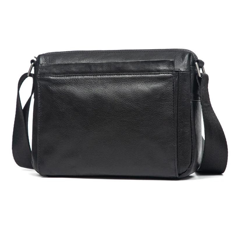Sac à bandoulière unisexe décontracté en cuir véritable, tendance de la mode, sac messager original 