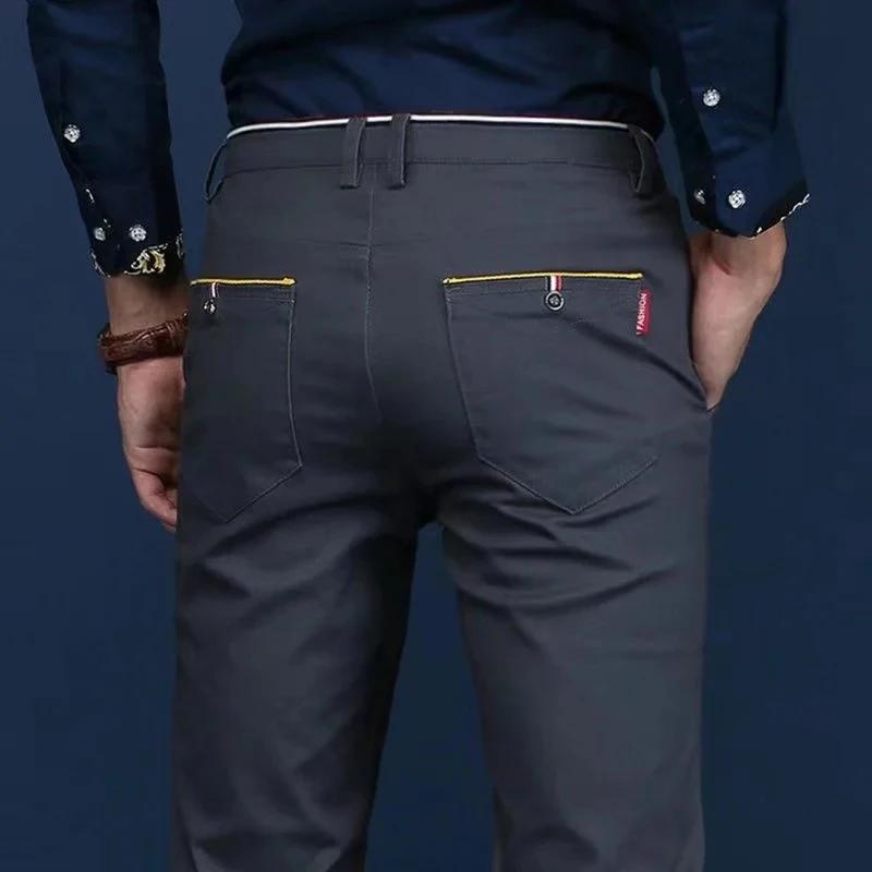6 couleurs mode hommes coupe ajustée pantalons décontractés Style coréen affaires travail pantalon t