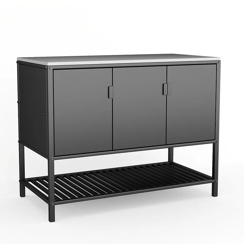 Meuble de cuisine extérieur modulaire en acier inoxydable, îlot barbecue résistant aux intempéries, 