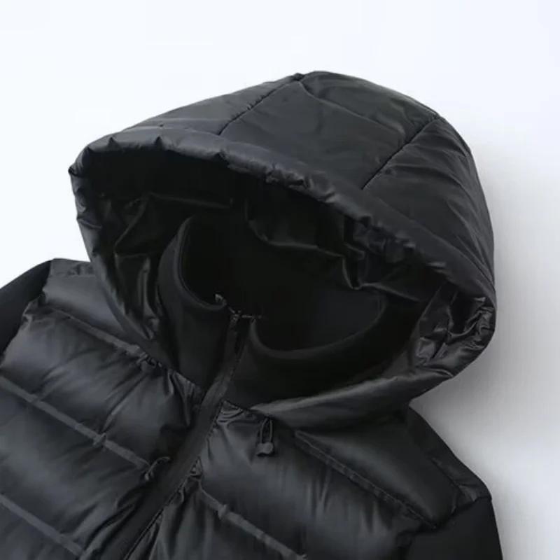 Veste matelassée légère en coton à capuche pour femme, style patchwork décontracté, idéale pour l'au