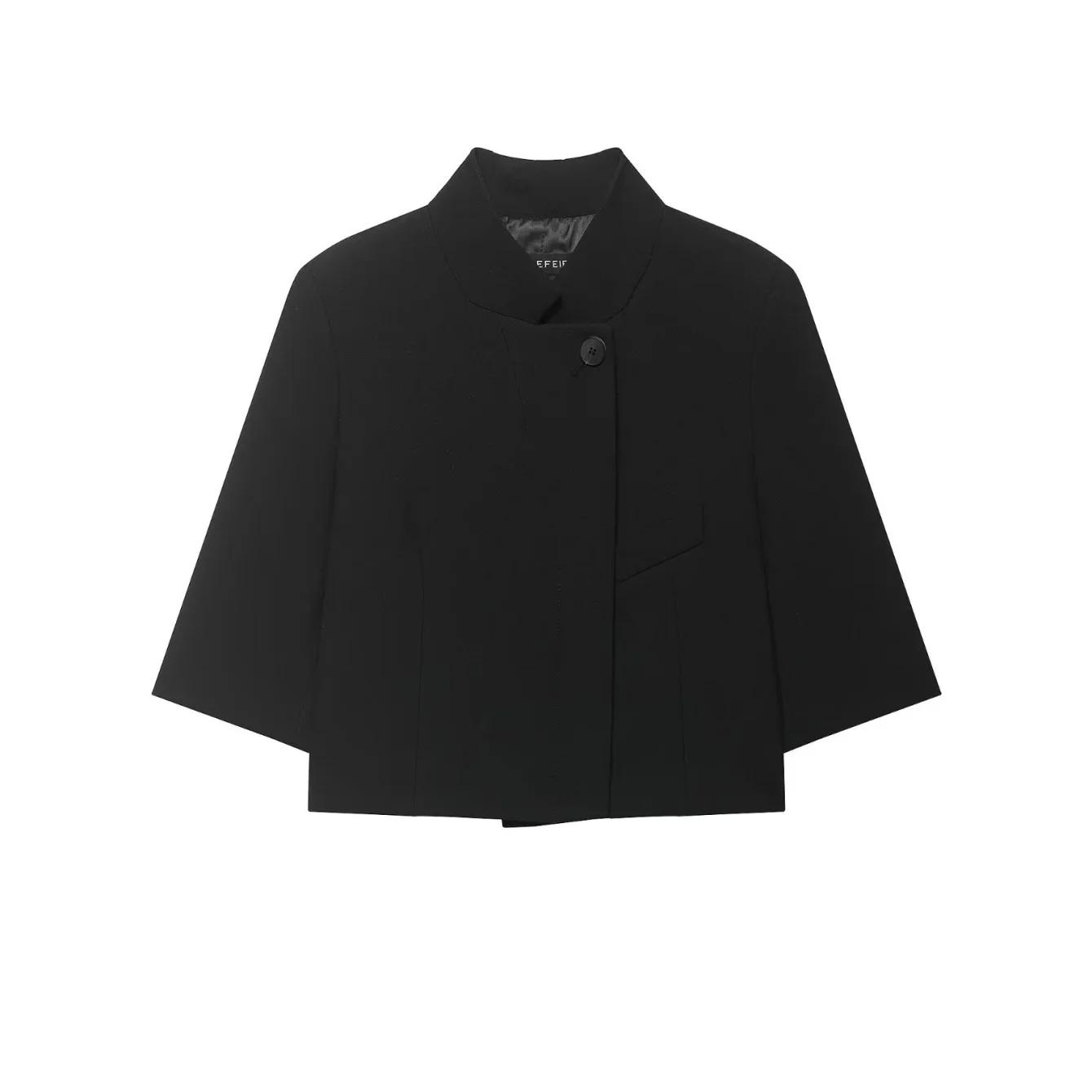 Blazer court noir pour femme, nouvelle collection printemps, manteau féminin à simple boutonnage, ha