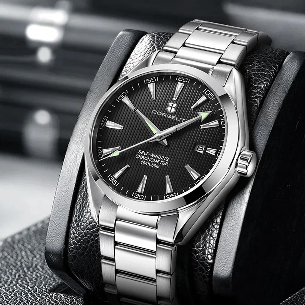 Corgeut 41mm luxe NH35 Movt homme Sport horloge automatique Relogio Masculino mécanique montre-brace