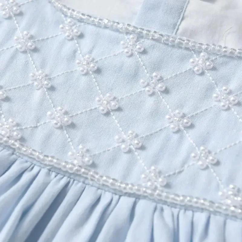 Enfant à volants espagnol bleu robe fête d'anniversaire bébé vêtements 18M-7Y bébé fille princesse c