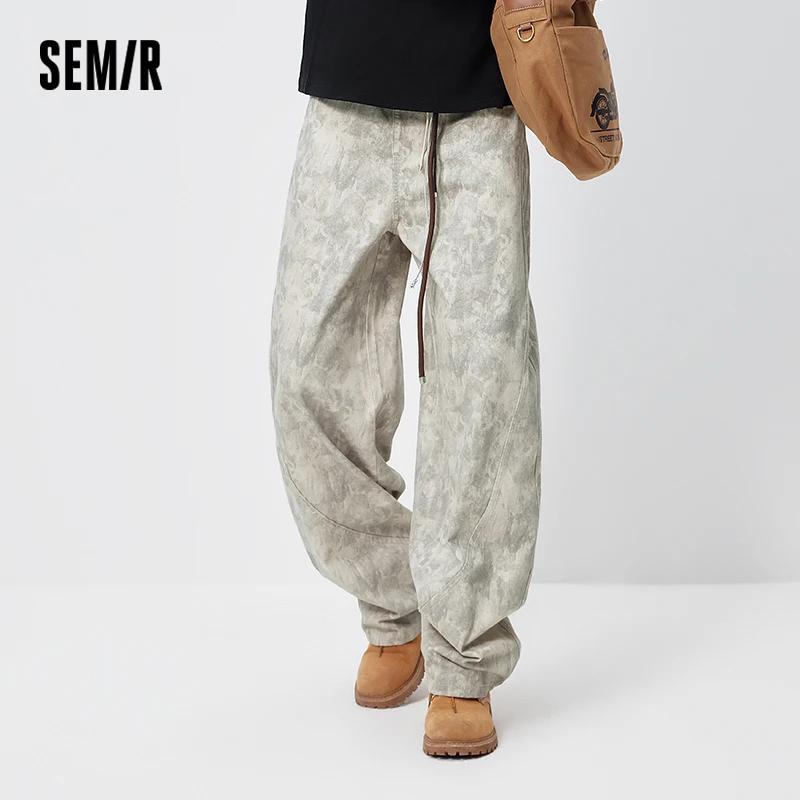 Jean Homme Semir Camouflage 2026 Imprimé Coupe 3D Ample Style Urbain Décontracté Quotidien Doux Conf