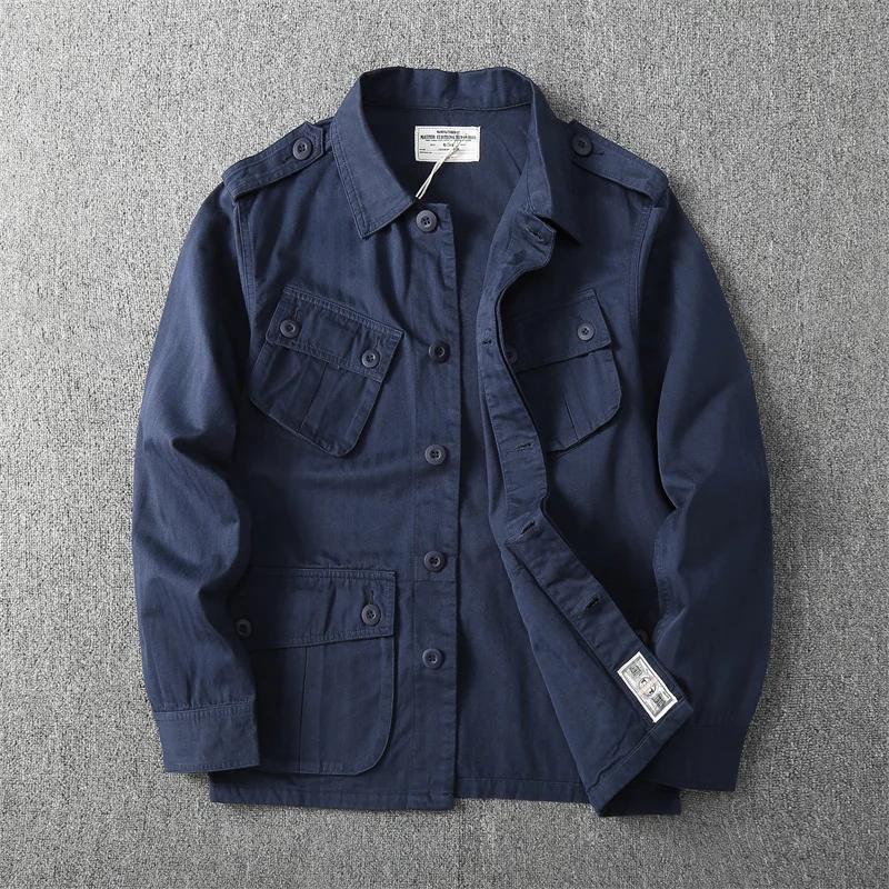 Veste Cargo Militaire Multi-Poches pour Homme, Manteau Délavé, 1603 Coton, Jungle Tropicale Américai