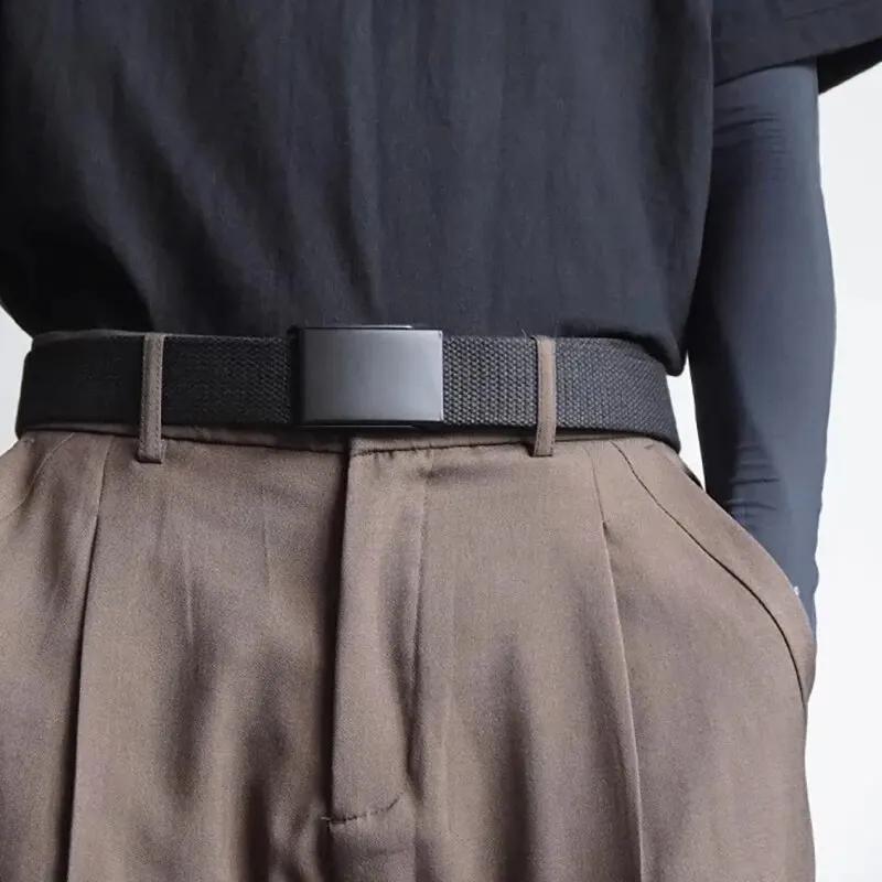 Ceinture en toile respirante pour hommes et femmes, ceinture réglable, DulFor Jeans, extérieur, unis