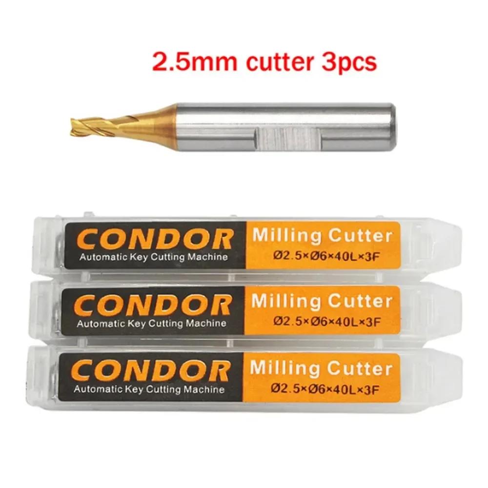 Sonde de fraise 1.0mm 1.5mm 2.0mm 2.5mm, 3 pièces, pour Xhorse CONDOR XC MINI Plus Dolphin XP-005 XP